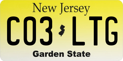 NJ license plate C03LTG