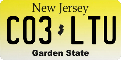 NJ license plate C03LTU