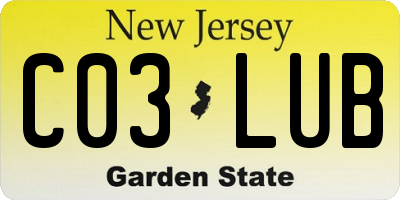 NJ license plate C03LUB