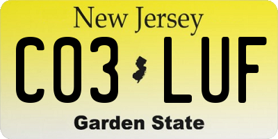 NJ license plate C03LUF