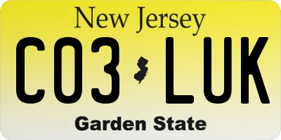 NJ license plate C03LUK