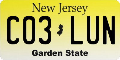 NJ license plate C03LUN