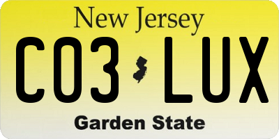 NJ license plate C03LUX