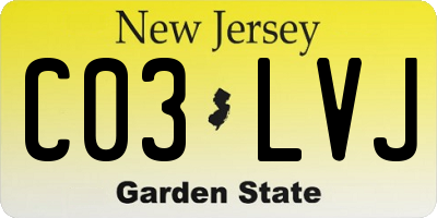 NJ license plate C03LVJ