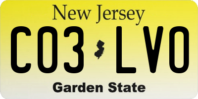 NJ license plate C03LVO