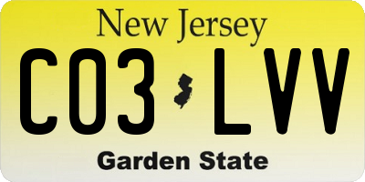 NJ license plate C03LVV