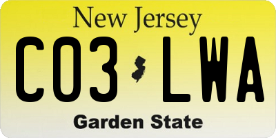 NJ license plate C03LWA