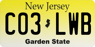 NJ license plate C03LWB