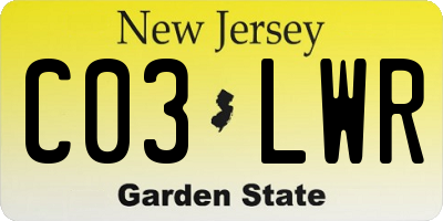 NJ license plate C03LWR