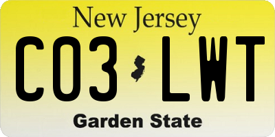 NJ license plate C03LWT
