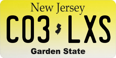 NJ license plate C03LXS