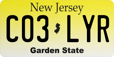 NJ license plate C03LYR
