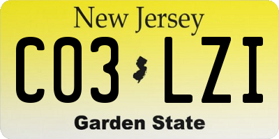 NJ license plate C03LZI