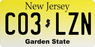 NJ license plate C03LZN