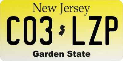 NJ license plate C03LZP