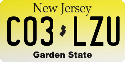 NJ license plate C03LZU