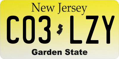 NJ license plate C03LZY
