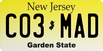 NJ license plate C03MAD