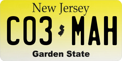NJ license plate C03MAH
