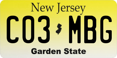 NJ license plate C03MBG