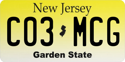 NJ license plate C03MCG