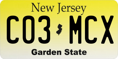 NJ license plate C03MCX