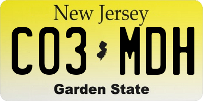 NJ license plate C03MDH
