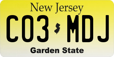 NJ license plate C03MDJ