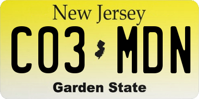 NJ license plate C03MDN