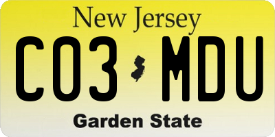 NJ license plate C03MDU