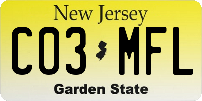 NJ license plate C03MFL