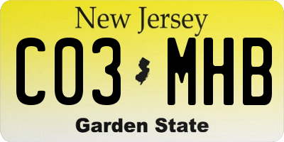 NJ license plate C03MHB