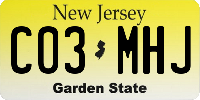NJ license plate C03MHJ