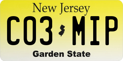 NJ license plate C03MIP