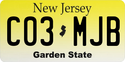 NJ license plate C03MJB