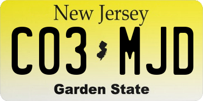 NJ license plate C03MJD