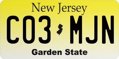 NJ license plate C03MJN