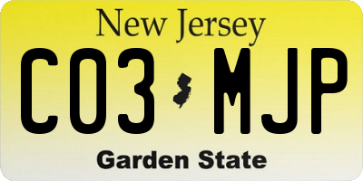 NJ license plate C03MJP