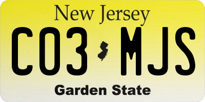 NJ license plate C03MJS