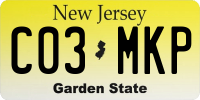 NJ license plate C03MKP
