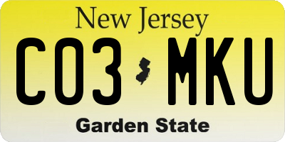 NJ license plate C03MKU