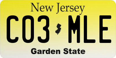 NJ license plate C03MLE