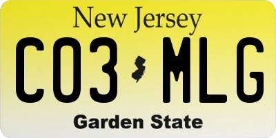 NJ license plate C03MLG