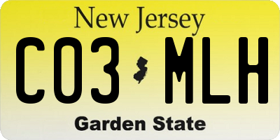 NJ license plate C03MLH