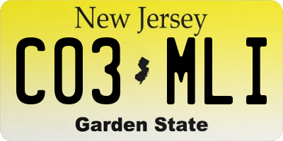 NJ license plate C03MLI