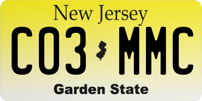 NJ license plate C03MMC