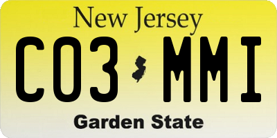 NJ license plate C03MMI