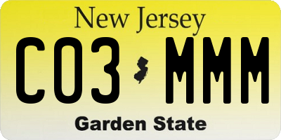 NJ license plate C03MMM