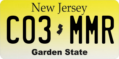 NJ license plate C03MMR
