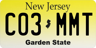 NJ license plate C03MMT